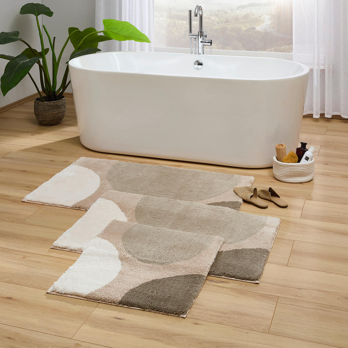 BADEMATTE Sandfarben 60/60 cm  - Sandfarben, Basics, Kunststoff/Textil (60/60cm) - Esposa