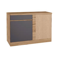 ECKUNTERSCHRANK 120/86/60 cm  in Grau, Eiche Wotan  - Eiche Wotan/Grau, Design, Holzwerkstoff (120/86/60cm) - Held