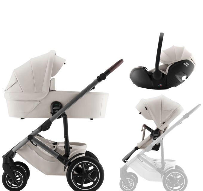 KINDERWAGENSET  Smile 5Z Set  Soft Taupe  - Creme/Grau, Basics, Textil/Metall (57/112/97,7cm) - Britax Römer