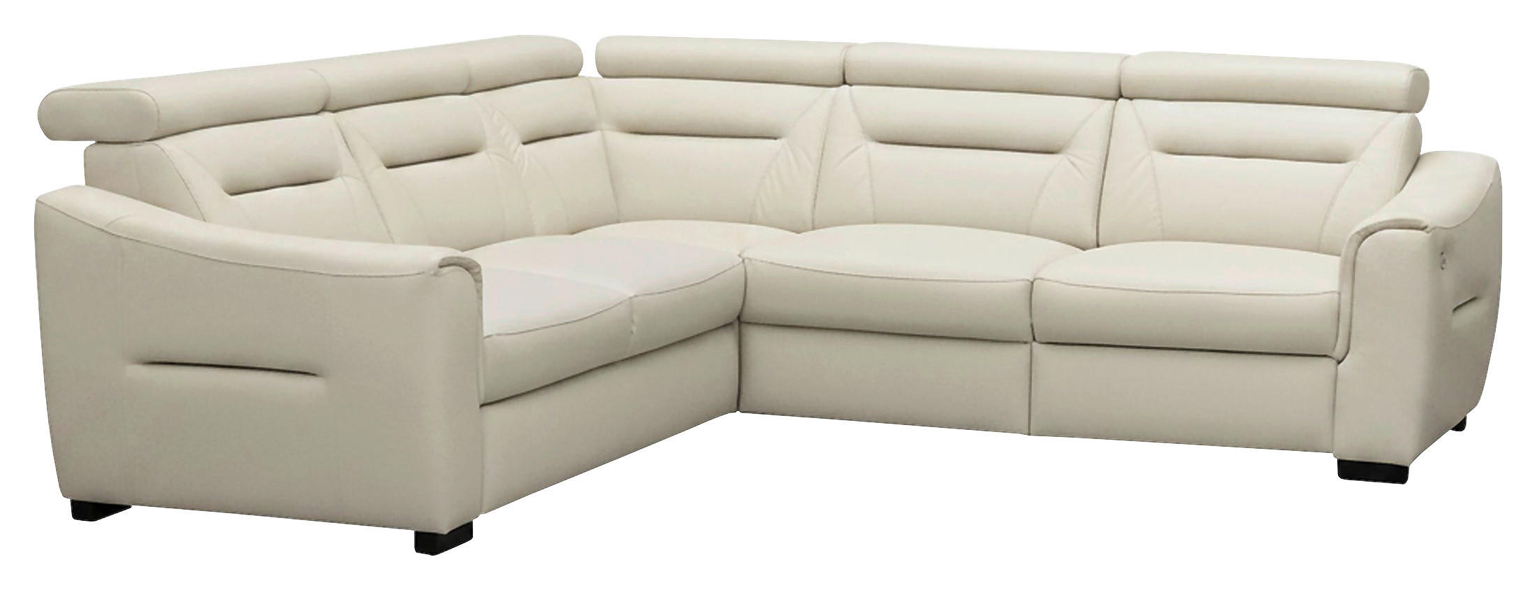 ECKSOFA Lederlook Echtleder Creme  - Wengefarben/Creme, Design, Leder/Holz (260/260cm) - Celina Home