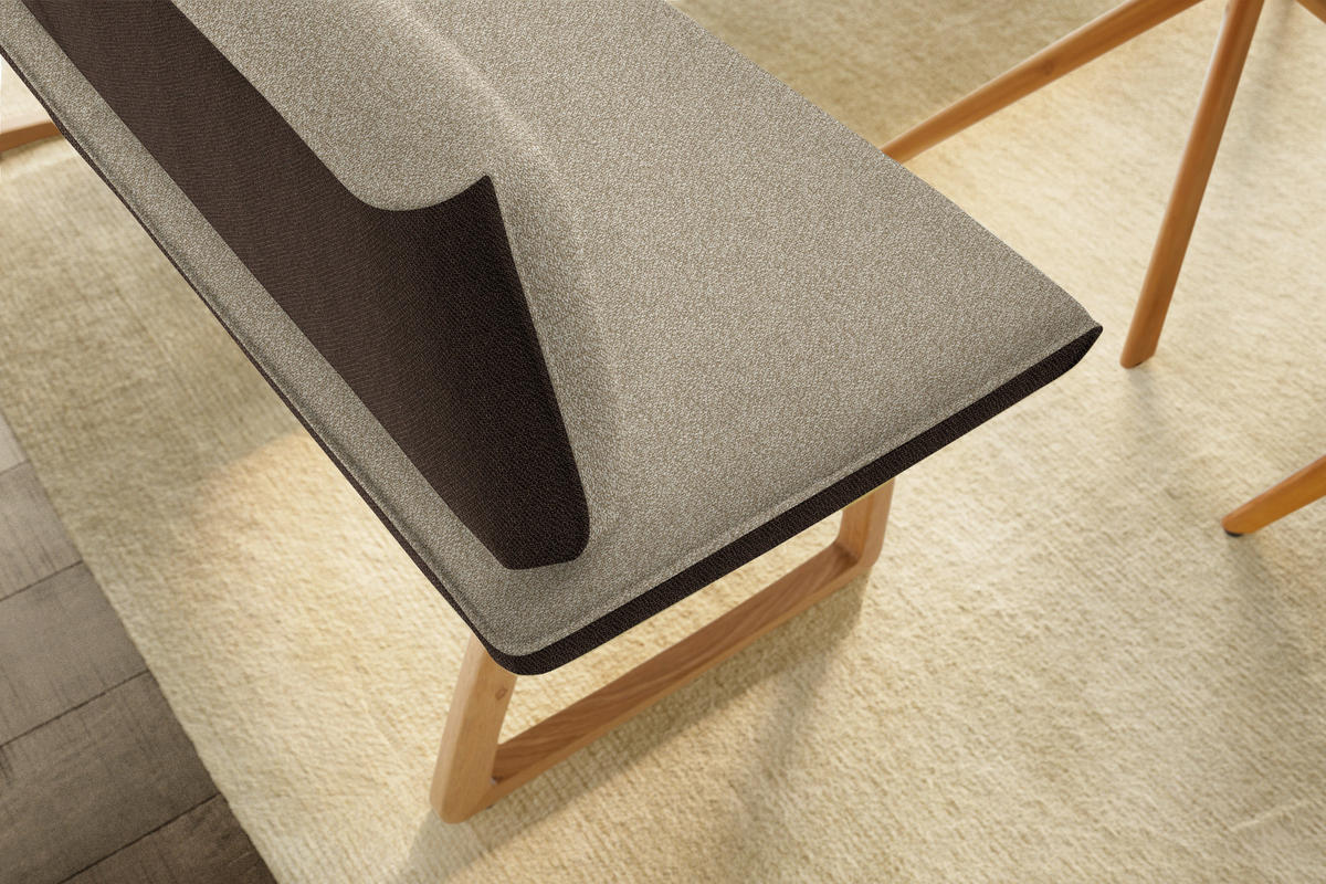 ECKBANK 237/162 cm  in Braun, Beige  - Eichefarben/Beige, Design, Holz/Textil (237/162cm) - Koinor