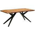 ESSTISCH in Holz, Metall 180/90/77 cm  - Schwarz/Naturfarben, ROMANTIK / LANDHAUS, Holz/Metall (180/90/77cm) - Landscape
