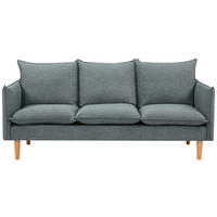 CANAPEA CU 3 LOCURI textil gri închis  - gri închis/culoare natur, Design, plastic/lemn (188/84/82cm) - Livetastic