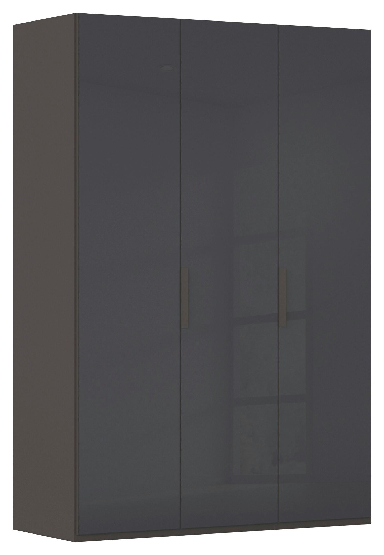 DREHTÜRENSCHRANK 151/223/61 cm,  in Graphitfarben, 3-türig  - Graphitfarben, Basics, Glas/Holzwerkstoff (151/223/61cm) - Novel