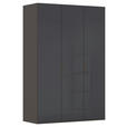 DREHTÜRENSCHRANK 151/235/60 cm,  in Graphitfarben, 3-türig  - Graphitfarben, Basics, Glas/Holzwerkstoff (151/235/60cm) - Novel