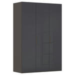 DREHTÜRENSCHRANK 151/223/61 cm,  in Graphitfarben, 3-türig  - Graphitfarben, Basics, Glas/Holzwerkstoff (151/223/61cm) - Novel