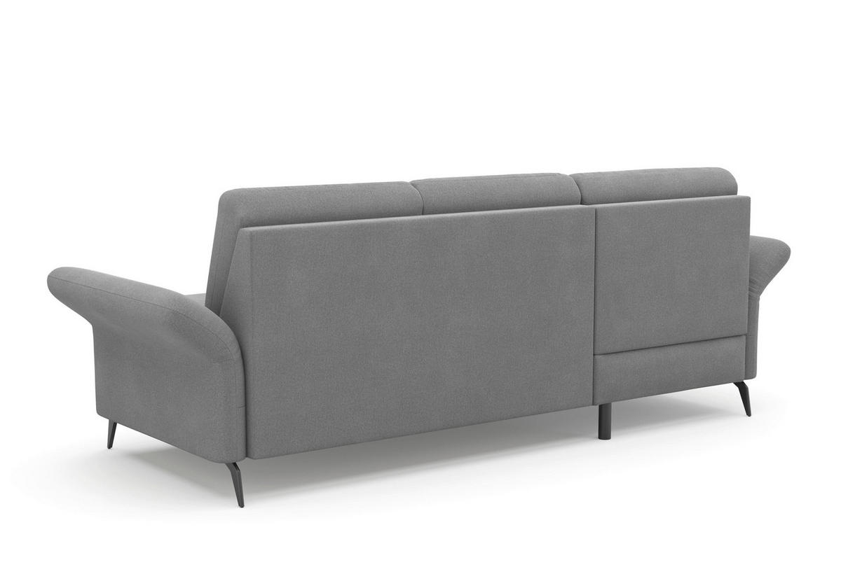 ECKSOFA in Flachgewebe Grau  - Schwarz/Grau, Konventionell, Textil/Metall (164/251cm) - Sit & More