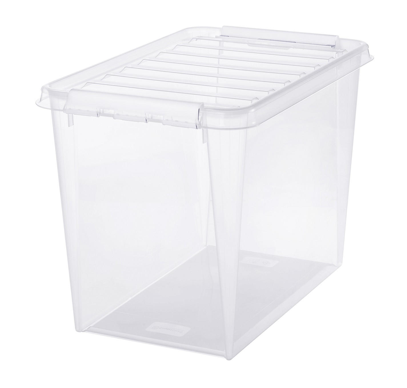 FÖRVARINGSLÅDA 59/39/43 cm   - klar/vit, Basics, plast (59/39/43cm) - Smart Store