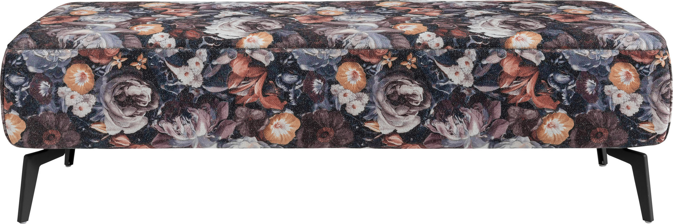 BETTBANK Flachgewebe Multicolor, Schwarz - Multicolor/Schwarz, KONVENTIONELL, Textil/Metall (157/47/53cm) - Beldomo - Sleep