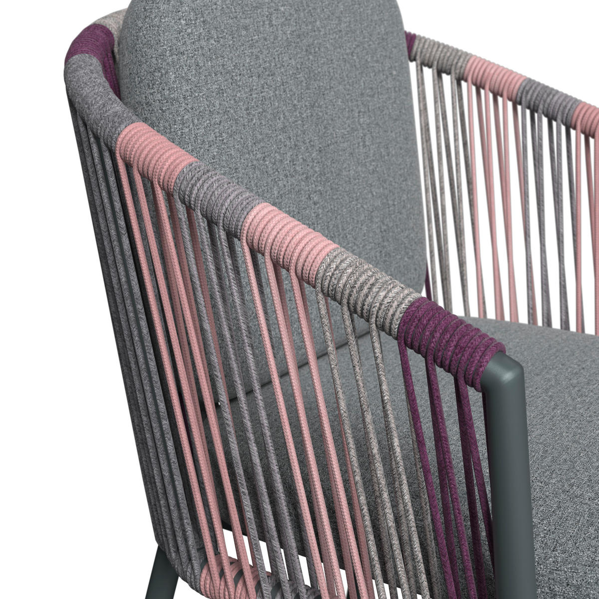 STAPELSESSEL in Metall, Textil Lila, Dunkelgrau  - Dunkelgrau/Lila, Design, Textil/Metall (58,5/79,5/61,5cm) - Amatio