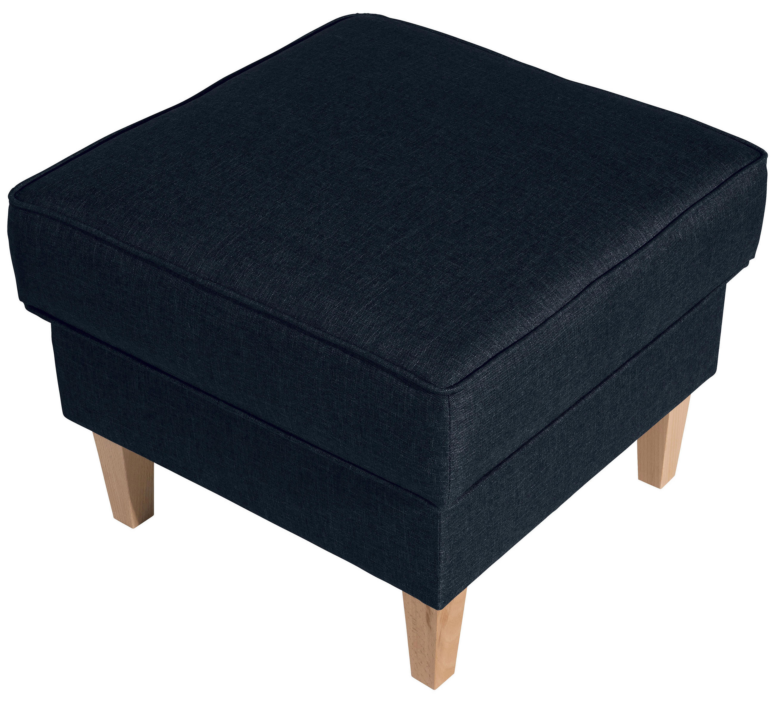 HOCKER Lorris Flachgewebe Dunkelblau  - Buchefarben/Dunkelblau, Design, Holz/Textil (53/45/53cm) - Max Winzer