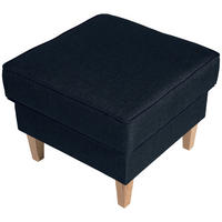 HOCKER in Textil Dunkelblau  - Buchefarben/Dunkelblau, Design, Holz/Textil (53/45/53cm) - Max Winzer