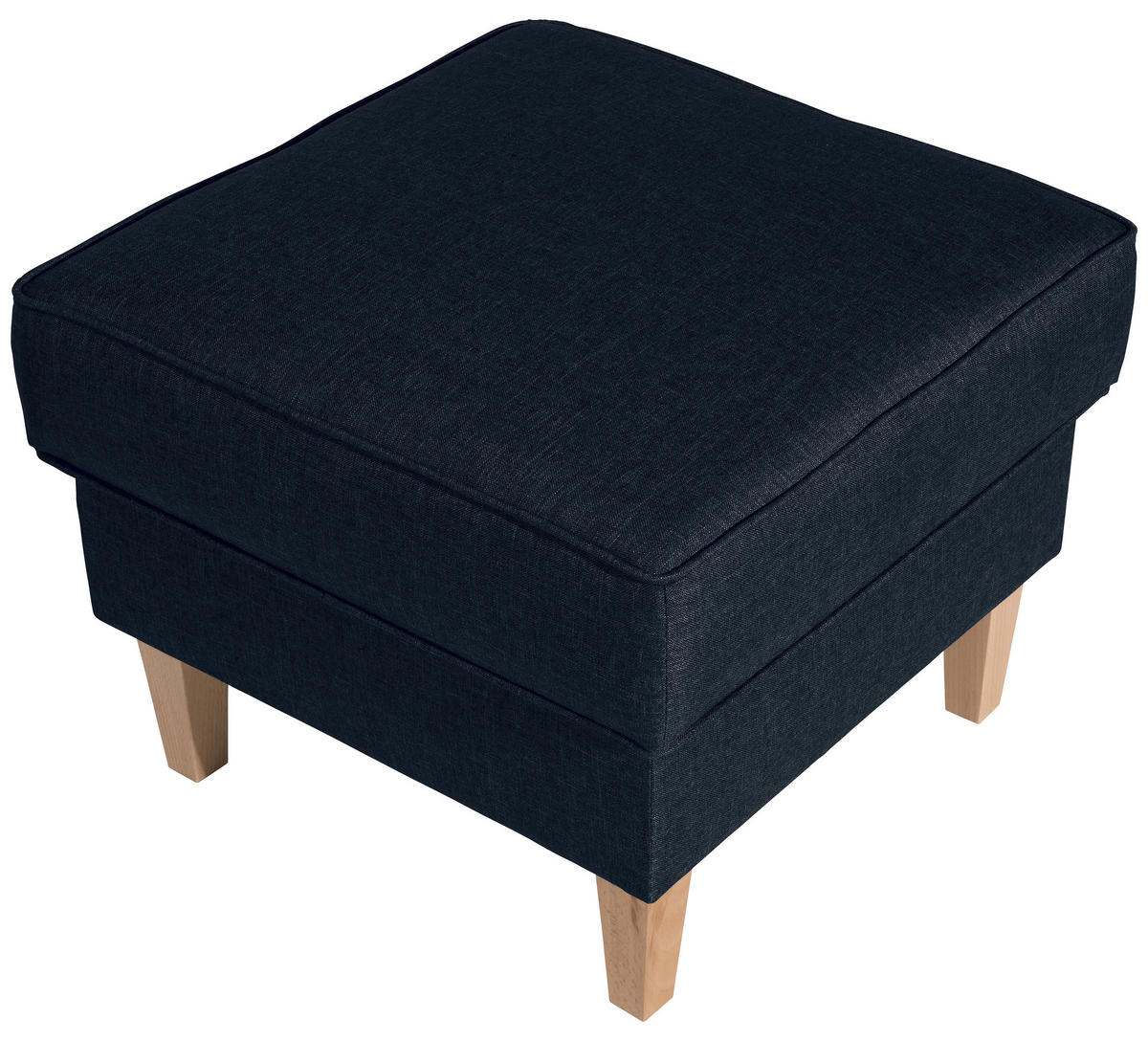 HOCKER in Textil Dunkelblau  - Buchefarben/Dunkelblau, Design, Holz/Textil (53/45/53cm) - Max Winzer