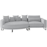 BIGSOFA Natalia Webstoff Grau  - Schwarz/Grau, Design, Textil/Metall (150/283cm) - Livetastic