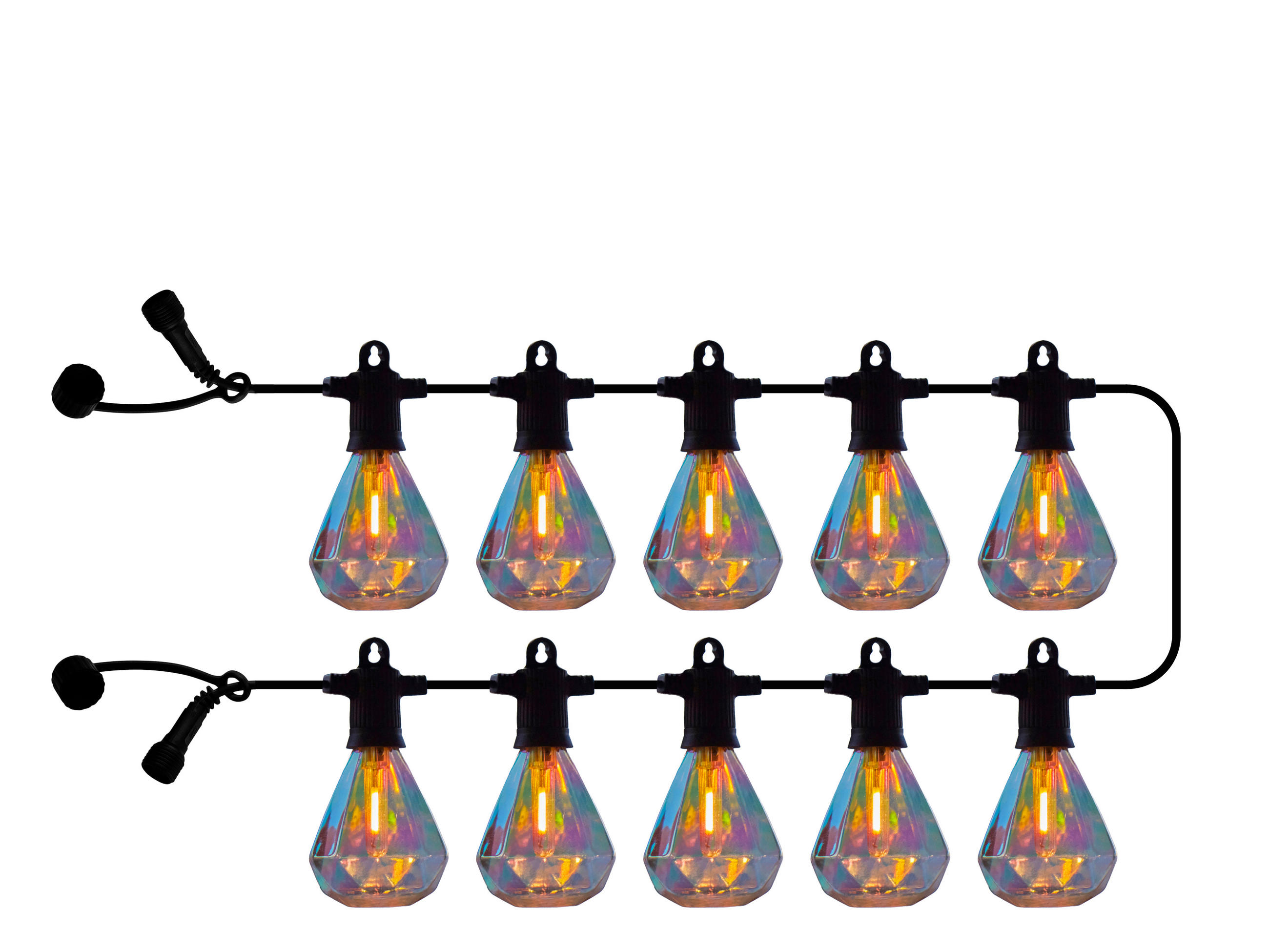 LICHTERKETTE 300 cm  - Transparent/Schwarz, KONVENTIONELL, Kunststoff (300cm)