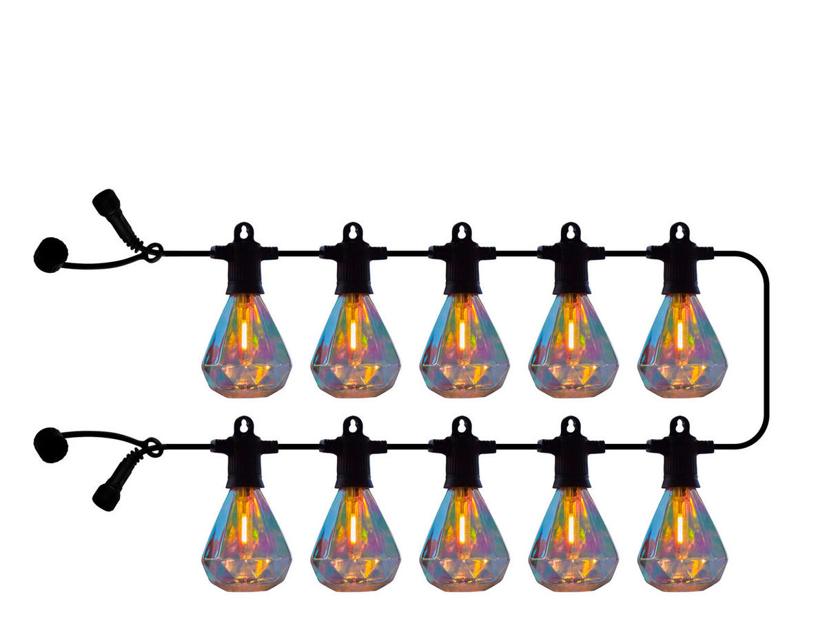 LICHTERKETTE 300 cm  - Transparent/Schwarz, KONVENTIONELL, Kunststoff (300cm)