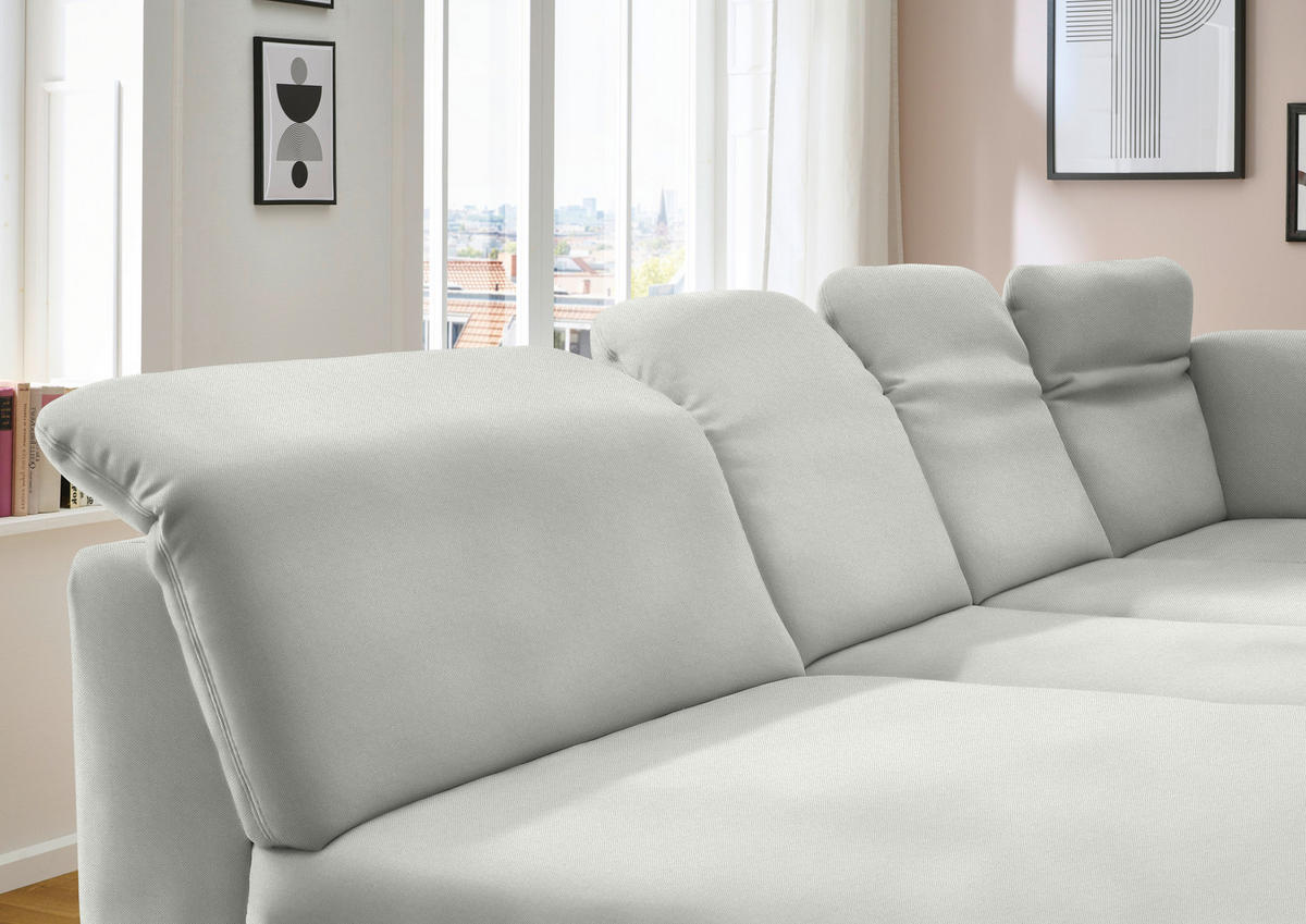 WOHNLANDSCHAFT  in Chenille Beige  - Beige/Schwarz, Design, Textil/Metall (198/369/255cm) - Beldomo Style