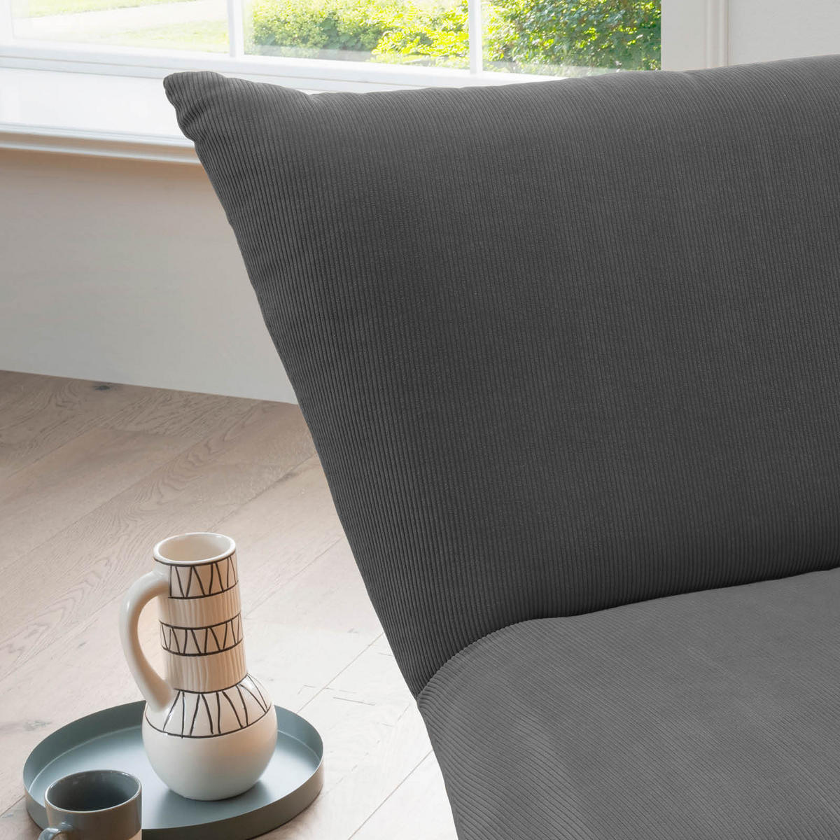 RELAXSESSEL in Textil Grau  - Schwarz/Grau, Design, Textil/Metall (100/78/96cm) - Livetastic