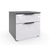 NACHTKÄSTCHEN 41/39/41 cm  in Graphitfarben, Weiß  - Schwarz/Graphitfarben, Design, Holzwerkstoff/Kunststoff (41/39/41cm) - Hom`in