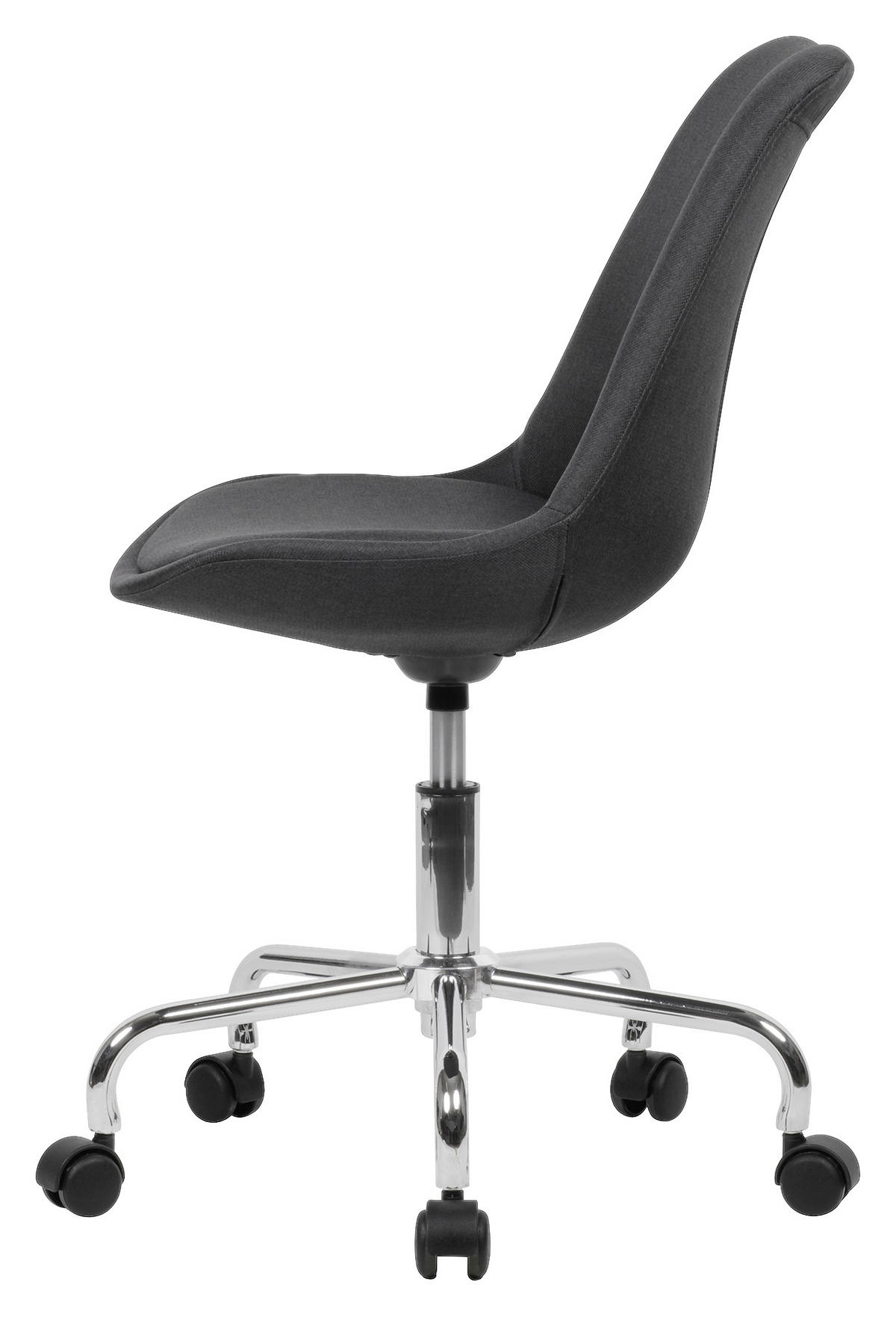 OTOČNÁ ŽIDLE, tkaná látka, černá - barvy stříbra/černá, Moderní, kov/textil (65/84/65cm) - MID.YOU