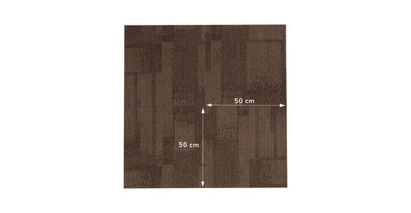TEPPICHFLIESE - Dunkelbraun, Basics, Kunststoff (50/50cm) - Esposa