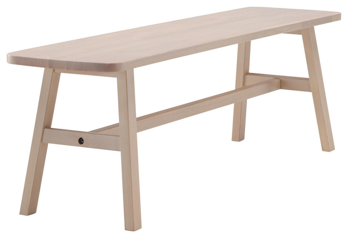 SITZBANK 140/45/35 cm Weiß Kautschukholz furniert  - Weiß, Design, Holz (140/45/35cm) - Livetastic