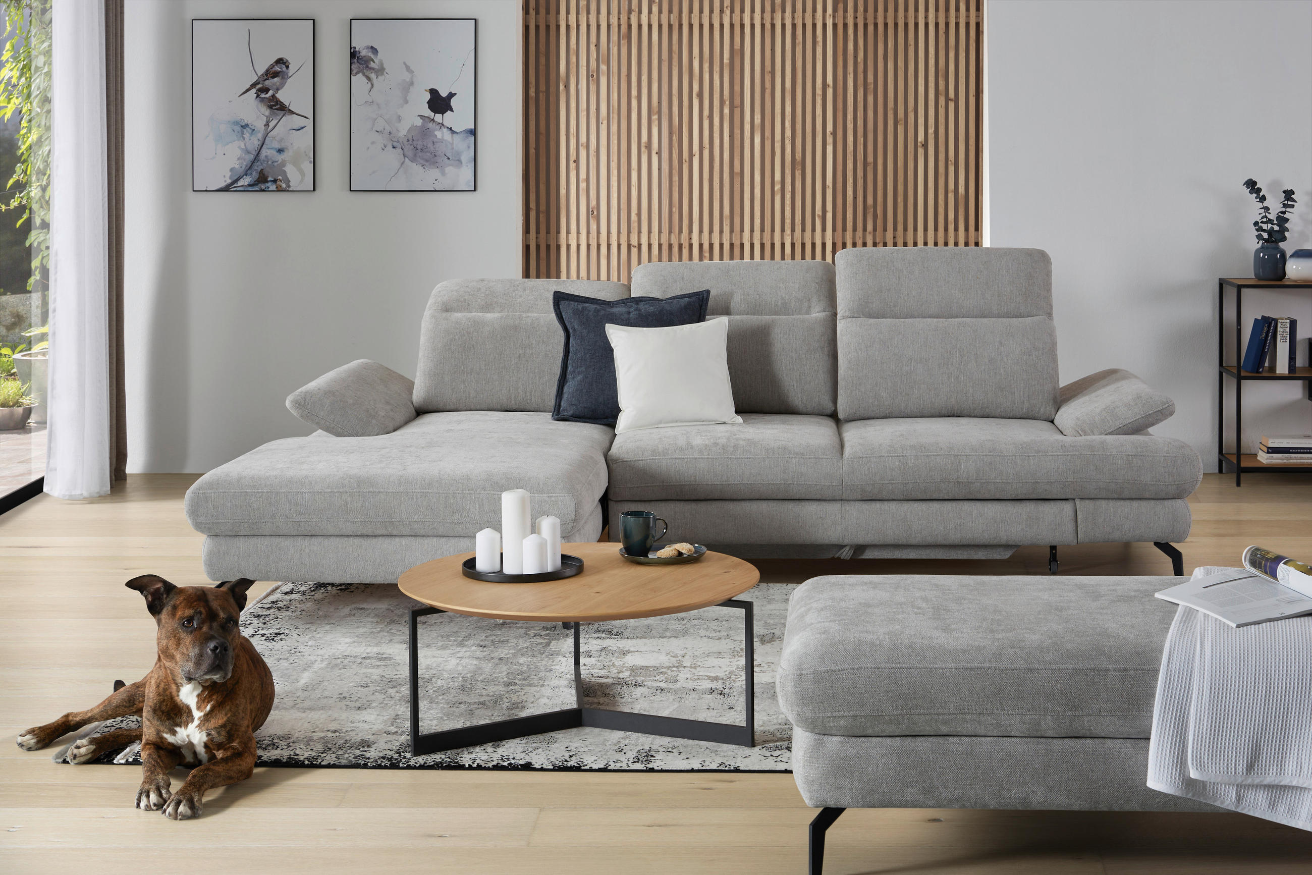 HÖRNSOFFA i velour ljusgrå  - ljusgrå/svart, Design, metall/textil (288/184cm) - Best Price