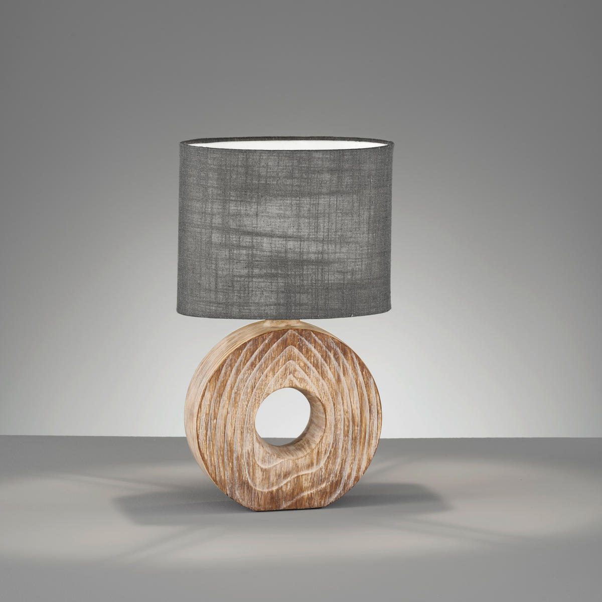 BORDSLAMPA Hanke   - vit/brun, Basics, textil/keramik (23/13/38cm) - Fischer & Honsel