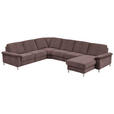 WOHNLANDSCHAFT in Chenille Braun  - Alufarben/Braun, Design, Textil/Metall (265/333/170cm) - Dieter Knoll