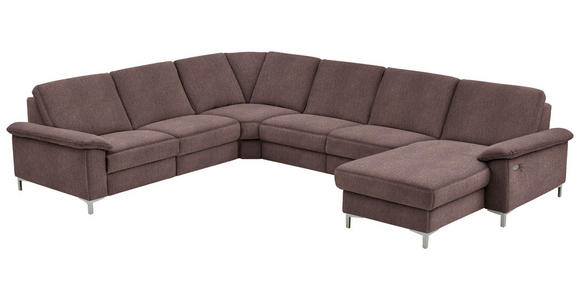 WOHNLANDSCHAFT in Chenille Braun - Alufarben/Braun, Design, Textil/Metall (265/333/170cm) - Dieter Knoll