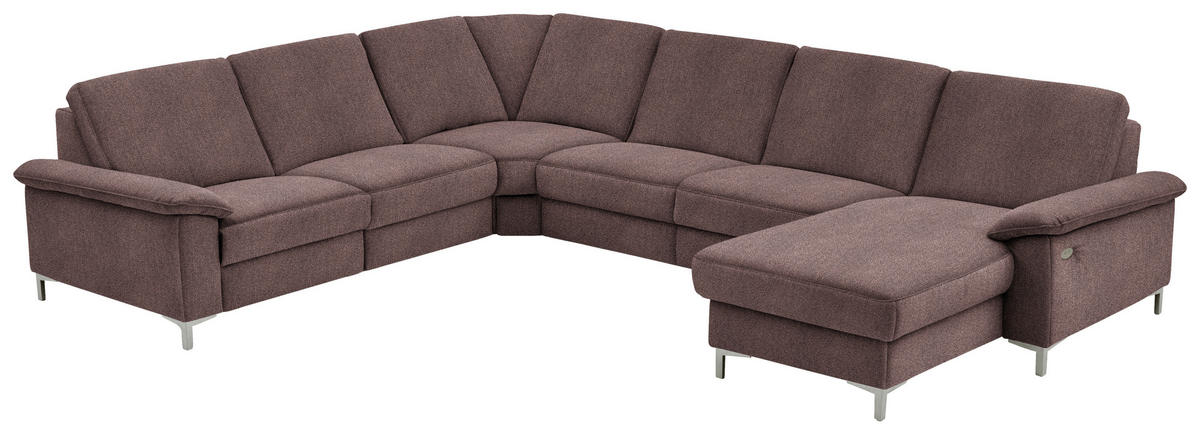WOHNLANDSCHAFT in Chenille Braun  - Alufarben/Braun, Design, Textil/Metall (265/333/170cm) - Dieter Knoll