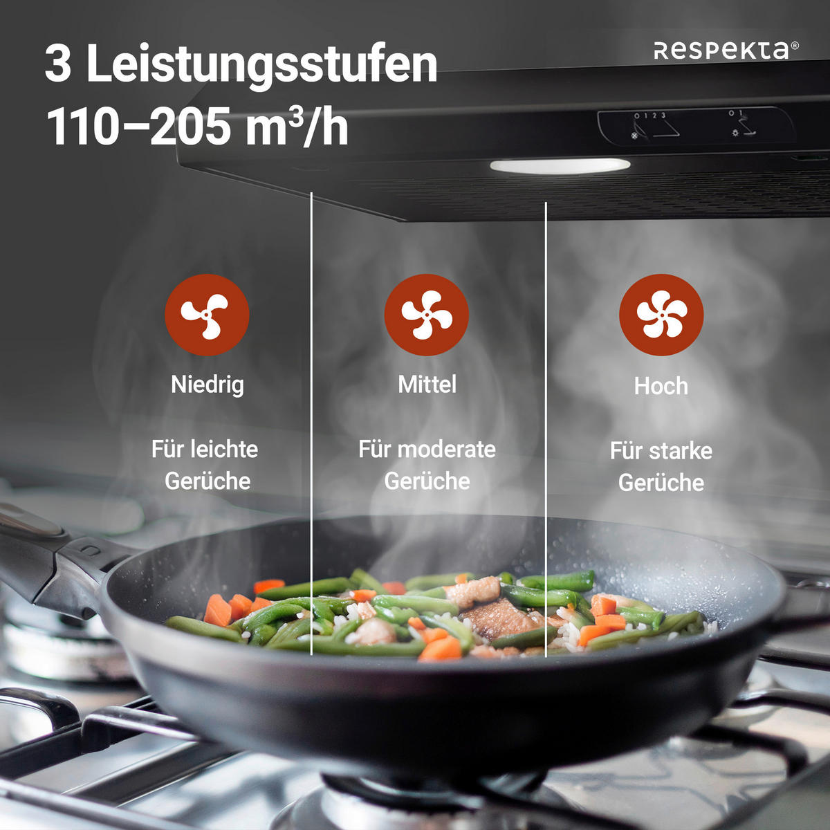 FLÄKTKÅPA DH630SL  - svart, Trend, metall (60/7,6/47cm) - Respekta