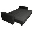 SCHLAFSOFA Cord Graphitfarben  - Schwarz/Graphitfarben, KONVENTIONELL, Textil/Metall (222/93/98cm) - Carryhome