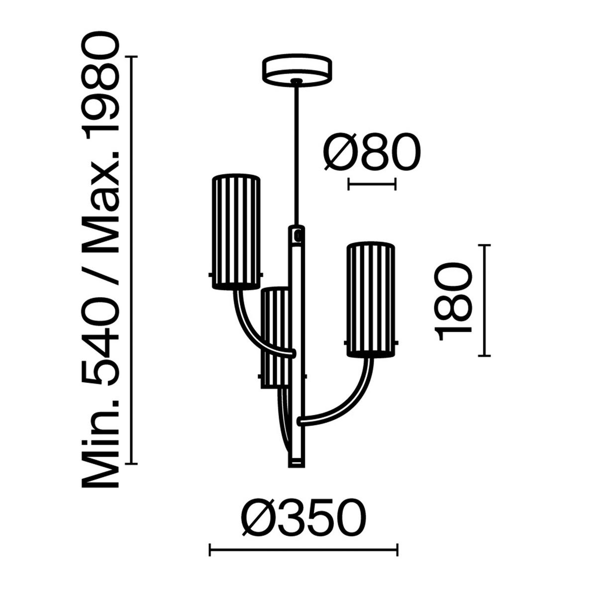 VISIACE SVIETIDLO, 35/48,9/35 cm - mosadzná, Trend, kov/sklo (35/48,9/35cm) - MAYTONI