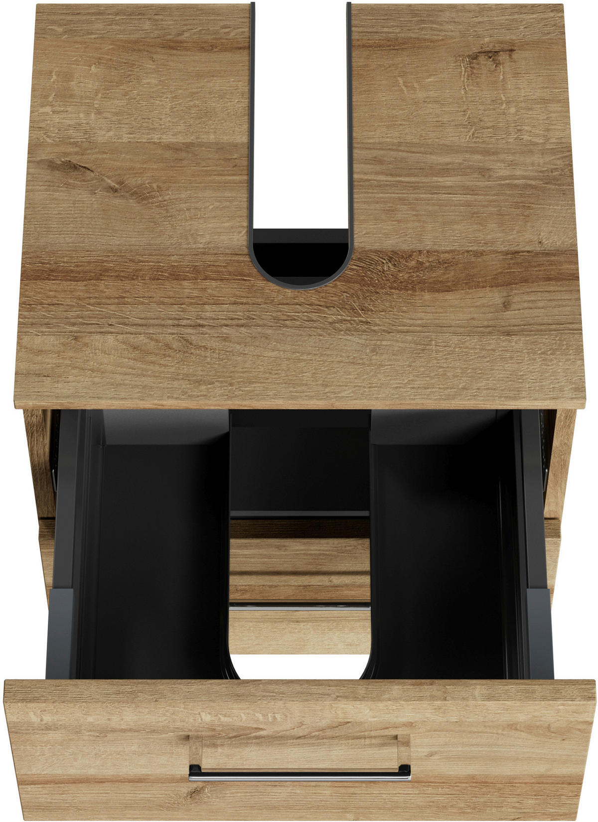 WASCHBECKENUNTERSCHRANK 45/49,8/38,3 cm  - Chromfarben/Hellbraun, KONVENTIONELL, Holzwerkstoff/Metall (45/49,8/38,3cm) - Sadena
