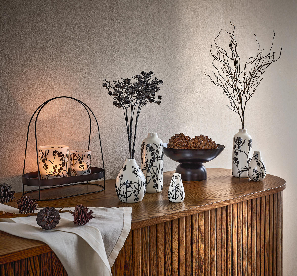 VASE  - Schwarz/Weiß, Trend, Keramik (7,5/18cm)