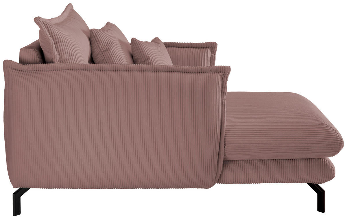 XXL-SESSEL in Cord Rosa  - Schwarz/Rosa, Modern, Textil/Metall (111/101/167cm) - Livetastic