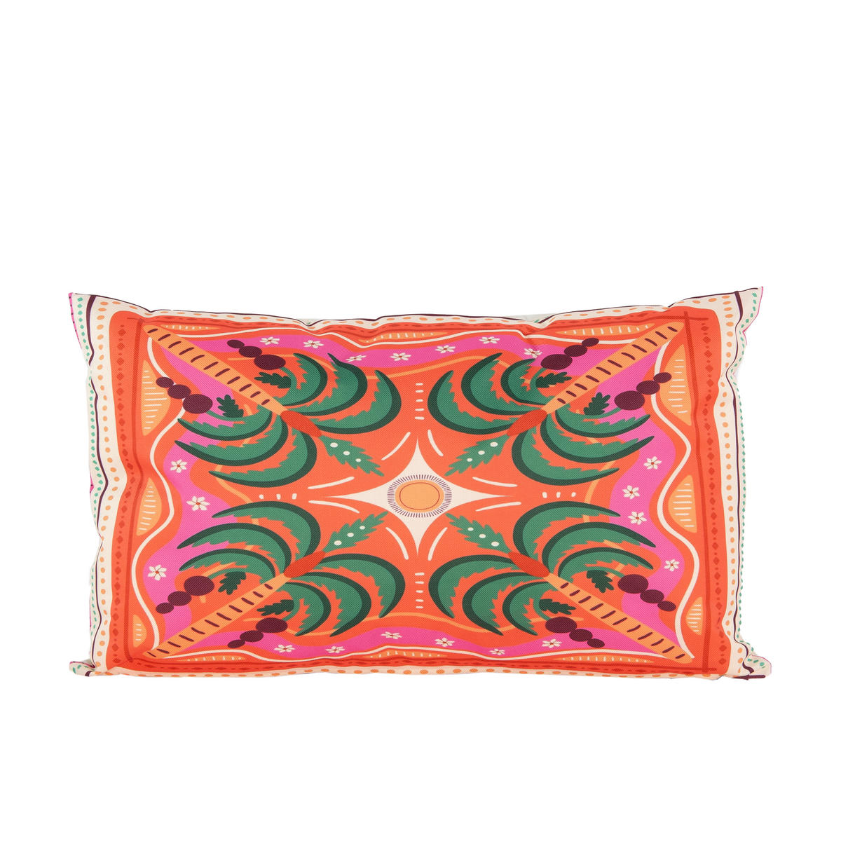 OUTDOOR-KISSEN Palmen  - Multicolor/Rosa, Basics, Kunststoff (50/30cm)