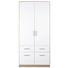 KLEIDERSCHRANK in Eichefarben, Weiß - Eichefarben/Alufarben, KONVENTIONELL, Holzwerkstoff/Kunststoff (91/197/54cm) - Carryhome KLEIDERSCHRANK in Eichefarben, Weiß - Eichefarben/Alufarben, KONVENTIONELL, Holzwerkstoff/Kunststoff (91/197/54cm) - Carryhome