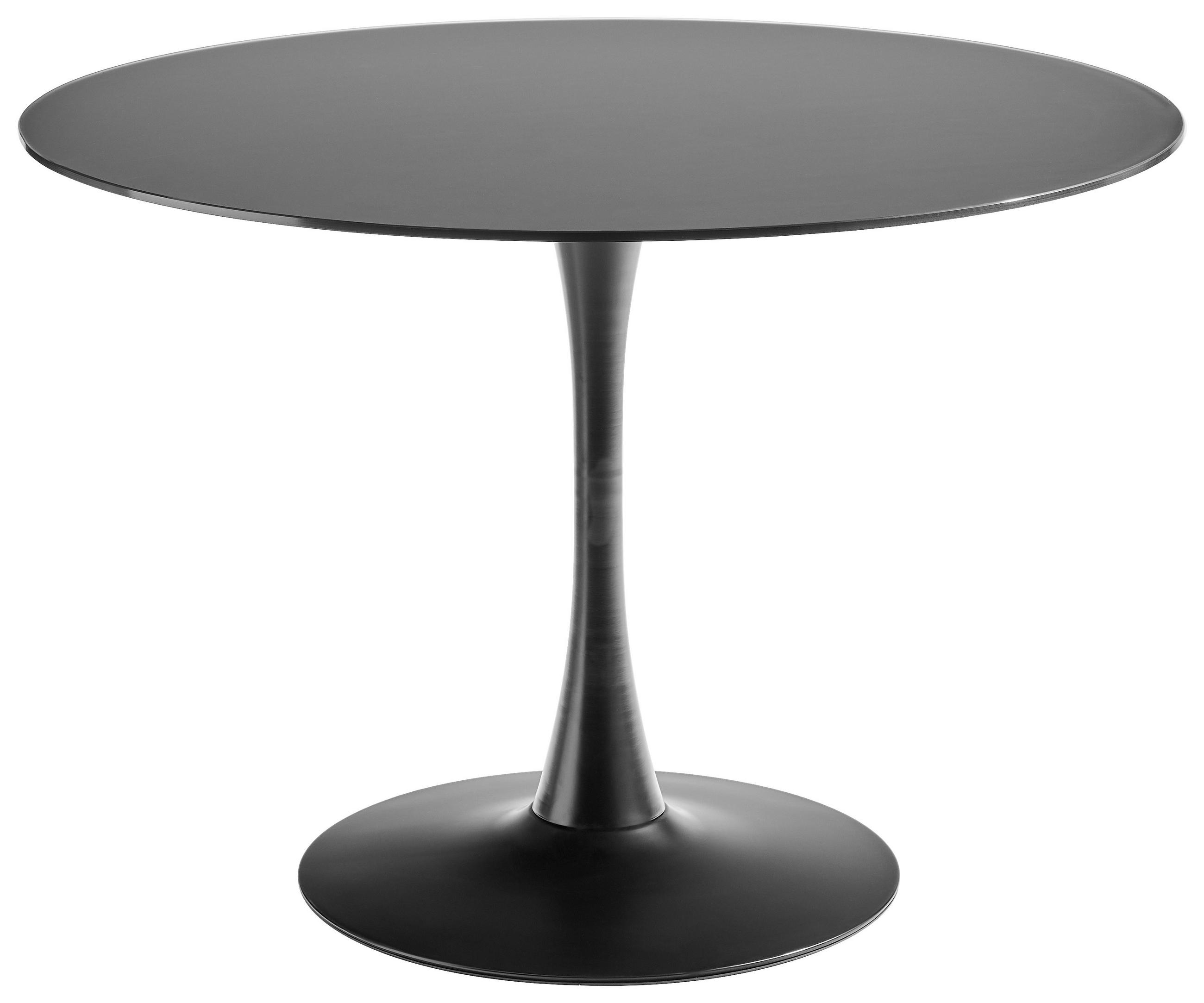ESSTISCH Metall, Glas 110/76/110 cm  - Schwarz, Design, Glas/Metall (110/76/110cm) - Carryhome