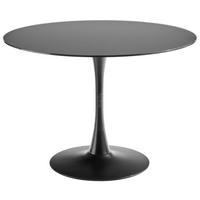 ESSTISCH in Metall, Glas 110/76/110 cm  - Schwarz, Design, Glas/Metall (110/76/110cm) - Carryhome