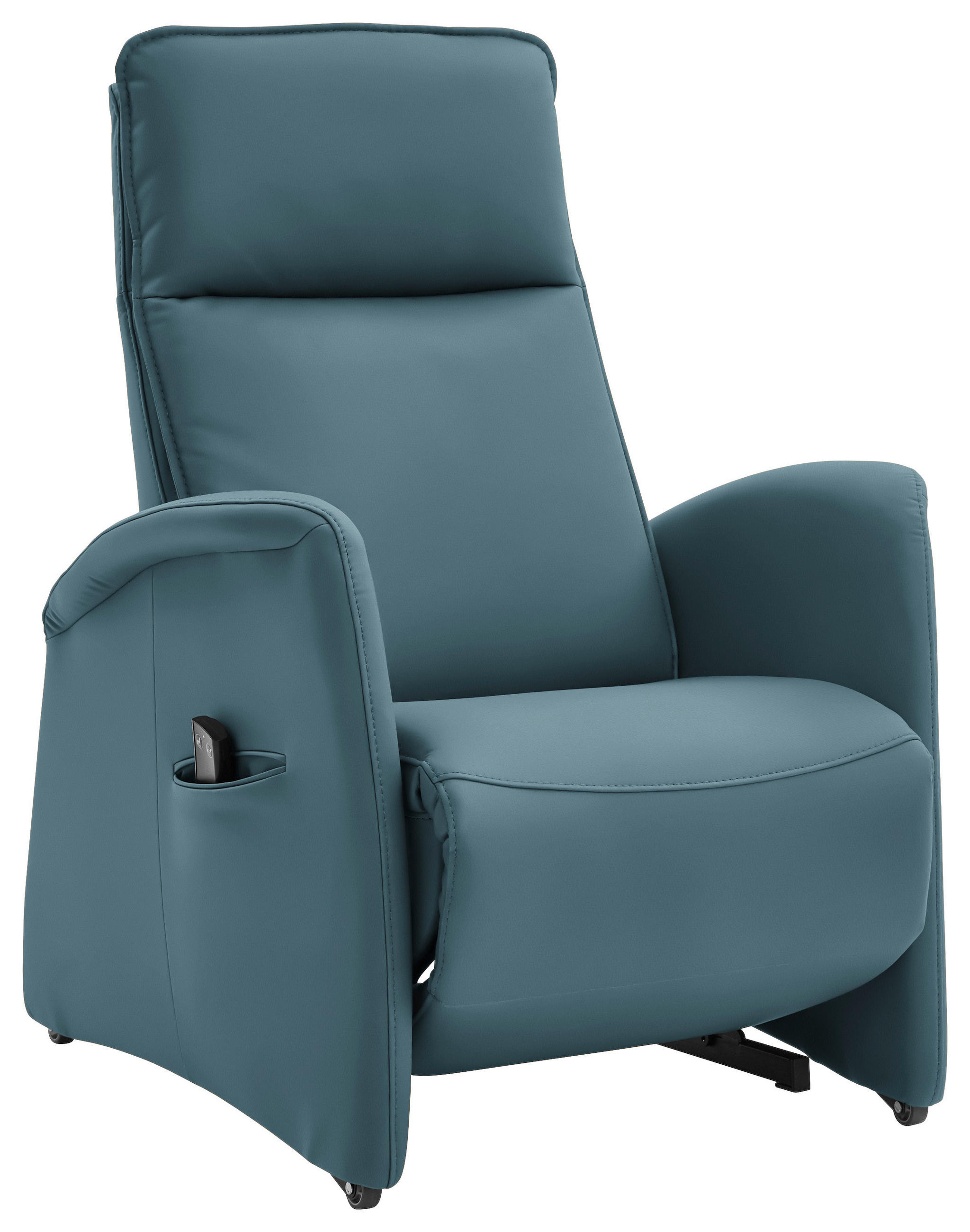 FERNSEHSESSEL in Blau  - Blau/Schwarz, Design, Leder/Kunststoff (79/114/87-176cm) - Valdera
