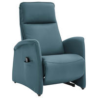 FERNSEHSESSEL in Blau  - Blau/Schwarz, Design, Leder/Kunststoff (79/114/87-176cm) - Valdera