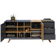 SIDEBOARD in 180/75/40 cm - Eichefarben/Dunkelgrau, Design, Holz/Holzwerkstoff (180/75/40cm) - Carryhome