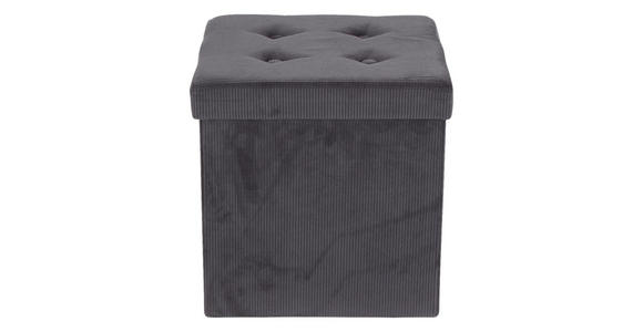 SITZBOX in Textil, Holzwerkstoff Anthrazit - Anthrazit, MODERN, Holzwerkstoff/Textil (38/38/38cm) - Carryhome