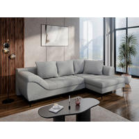 ECKSOFA Grau Struktur, Bouclé  - Schwarz/Grau, Design, Textil (177/276cm) - MID.YOU