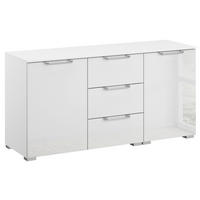 SIDEBOARD 120/61/42 cm Klar, Weiss  - Klar/Weiss, Design, Glas/Holzwerkstoff (120/61/42cm) - Novel