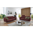2-SITZER-SOFA  in Echtleder Bordeaux   - Eichefarben/Bordeaux, Natur, Leder/Holz (207/86/87cm) - Valnatura