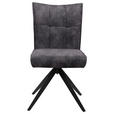 STUHL - Dunkelgrau/Schwarz, Design, Textil/Metall (47/92/66cm) - Hom`in