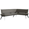 ECKBANK 235/165 cm Webstoff Schwarz, Dunkelgrau Buche massiv - Dunkelgrau/Schwarz, Basics, Holz/Textil (235/165cm) - Carryhome